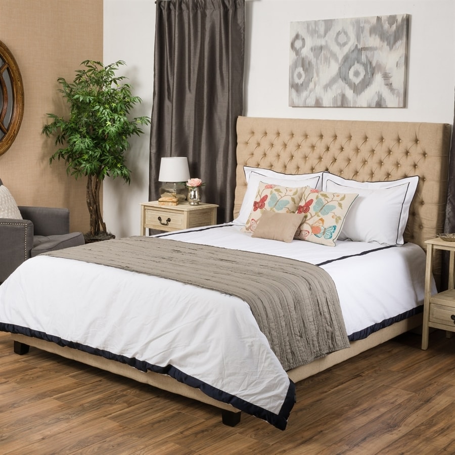 Best Selling Home Decor Jezebel Dark Beige Queen Upholstered Bed in the