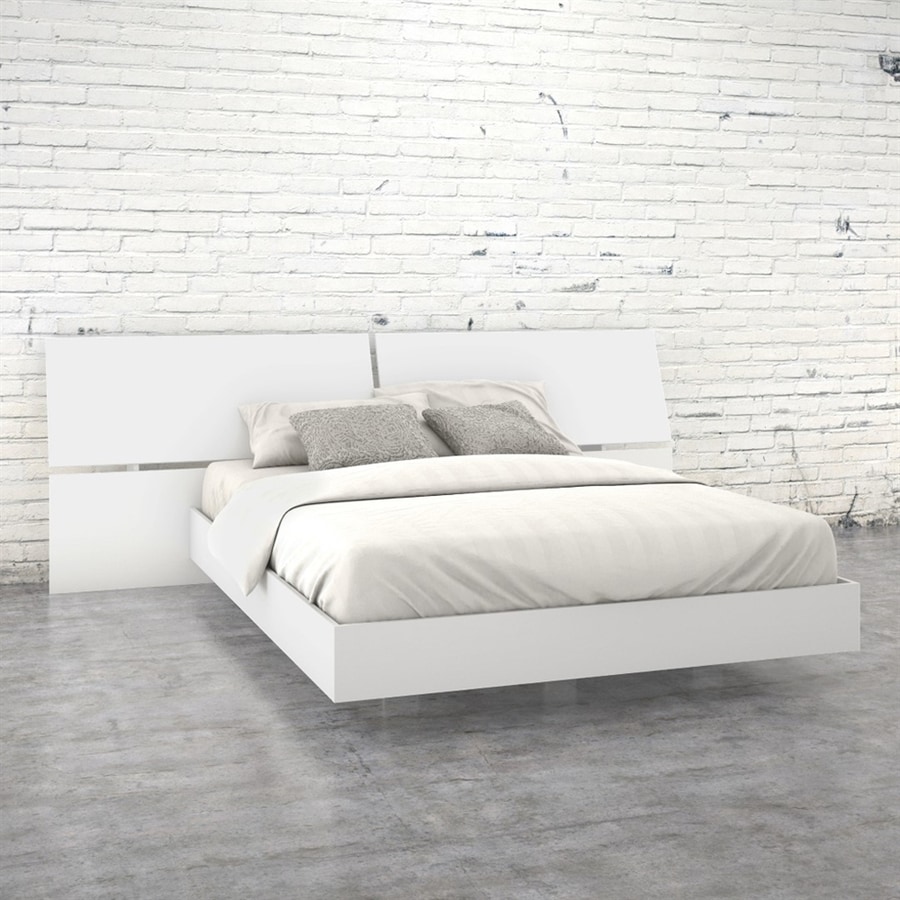 Nexera District Melrose White Queen Platform Bed At Lowes Nexera District Melrose White Queen Platform Bed