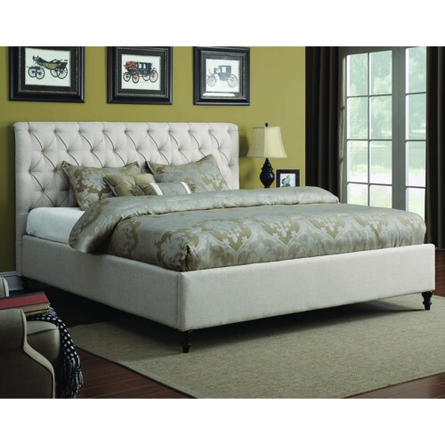 Coaster Fine Furniture Farrah Cream Queen Upholstered Bed in the Beds ...