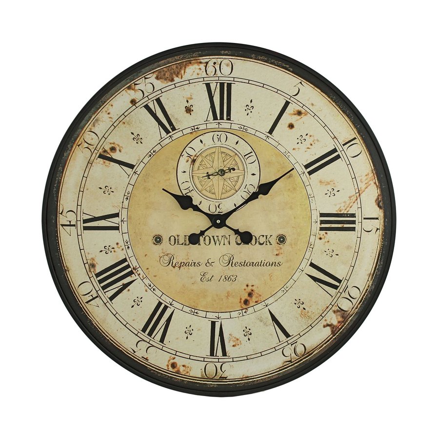 Aspire Home Accents Simona Analog Round Indoor Wall Standard Clock at