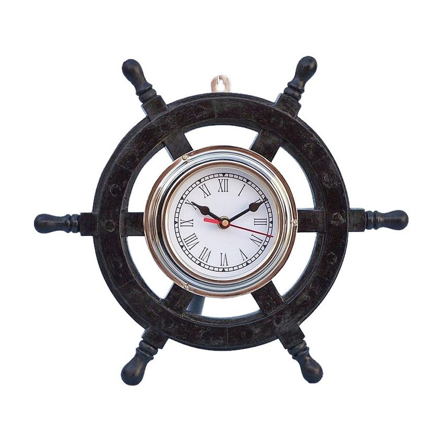 Handcrafted Nautical Decor Deluxe Cl Pirate Ship Wheel Handcrafted Nautical Decor Deluxe Cl Pirate Ship Wheel Og Novelty Indoor Outdoor Wall Clock