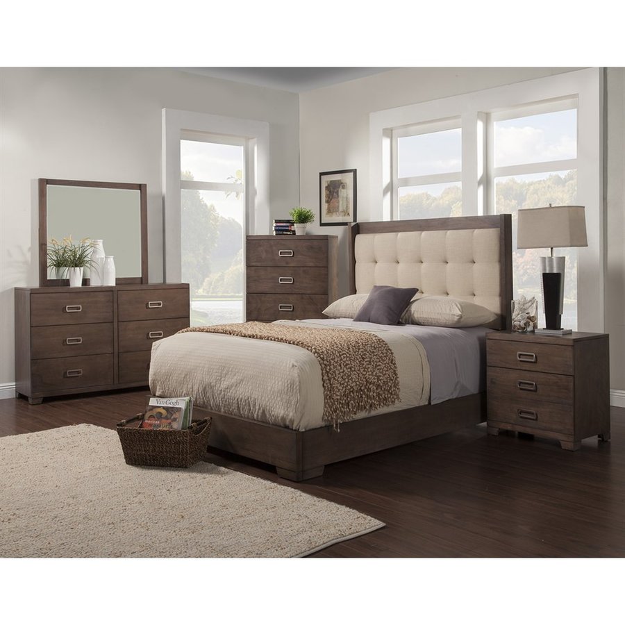 Shop Alpine Furniture Savannah Pecan Queen Platform Bed At