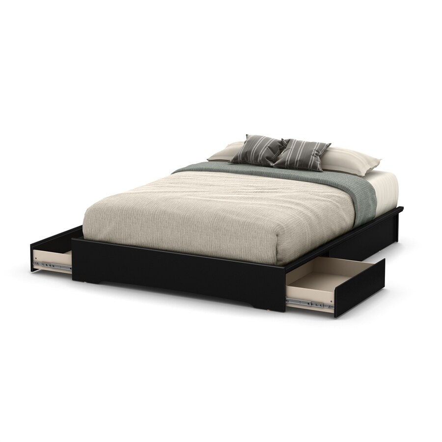 South S Furniture Basic Pure Black Queen Platform Bed With South S Furniture Basic Pure Black Queen Platform Bed With Storage