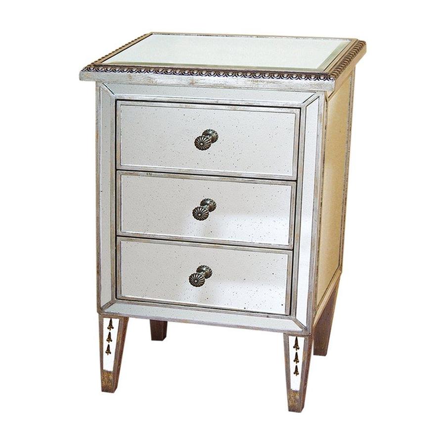 Bethel International Antique Silver Nightstand at