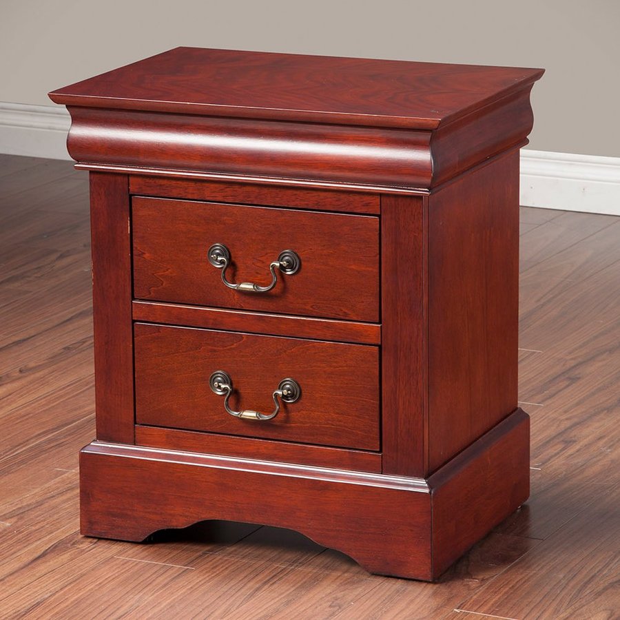 Alpine Furniture Louis Philippe II Cherry Poplar Nightstand in the Nightstands department at