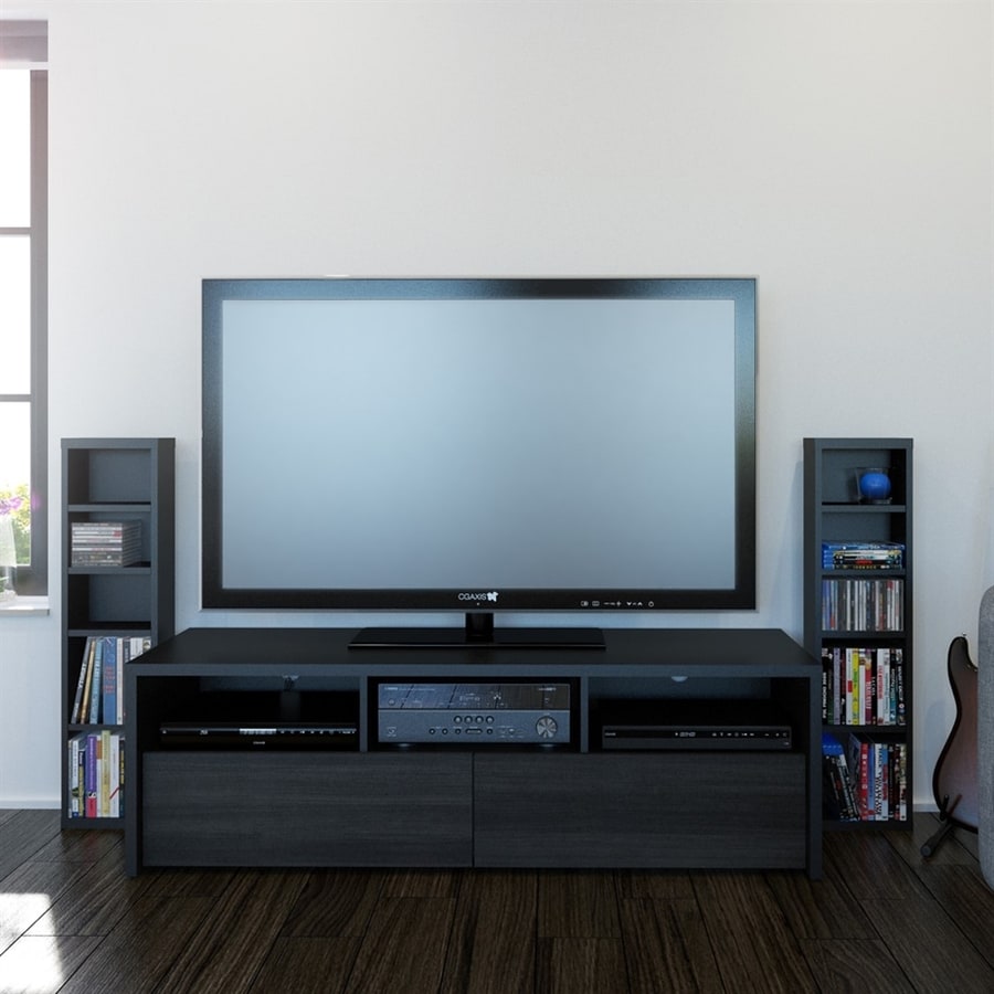 Shop Nexera Sereni-T Black/Ebony Rectangular TV Cabinet at 