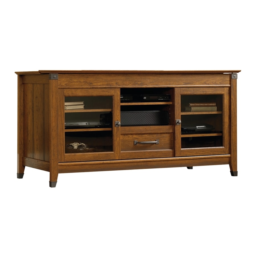 Sauder Carson Forge Washington Cherry Rectangular Tv Cabinet At