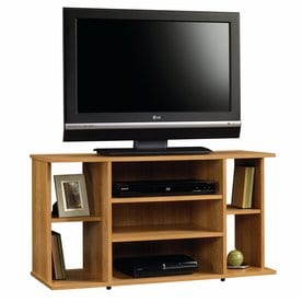 Television Stands At Lowes Sauder Beginnings Highland Oak Rectangular Tv Cabinet