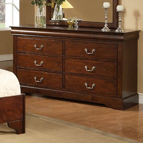 Alpine Furniture West Haven Cappuccino Rubberwood 6Drawer Double
