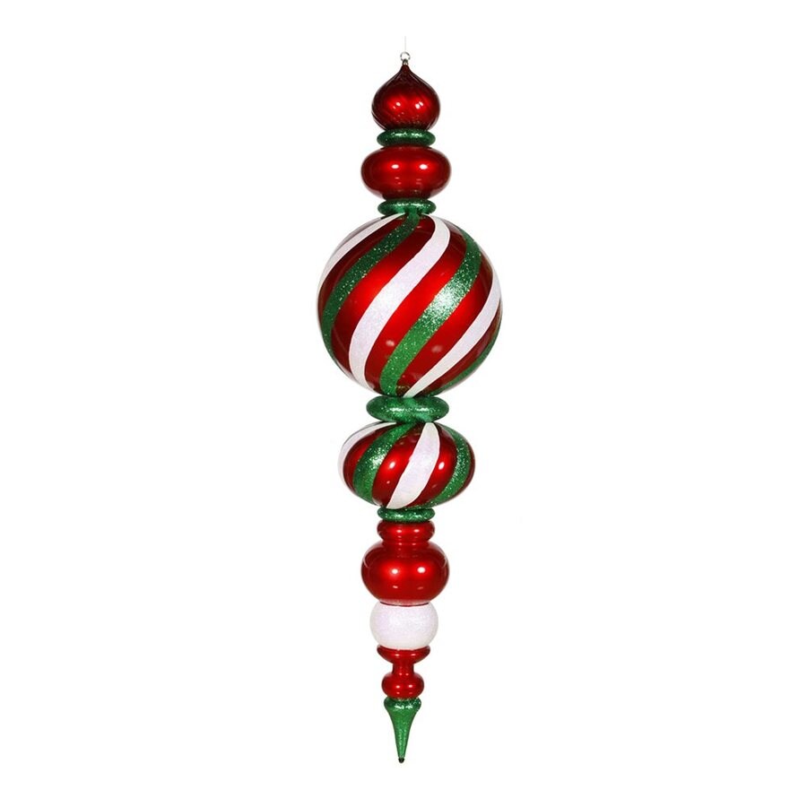 shop vickerman red white green finial ornament at lowes com shop vickerman red white green finial ornament at lowes com