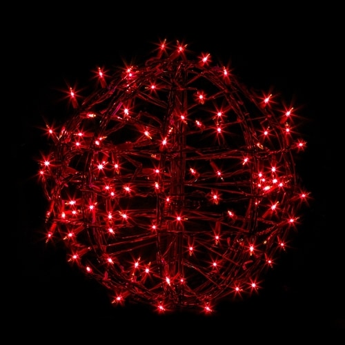 Crab Pot Trees 1.25ft Hanging Ball Light Display Red Incandescent Lights at