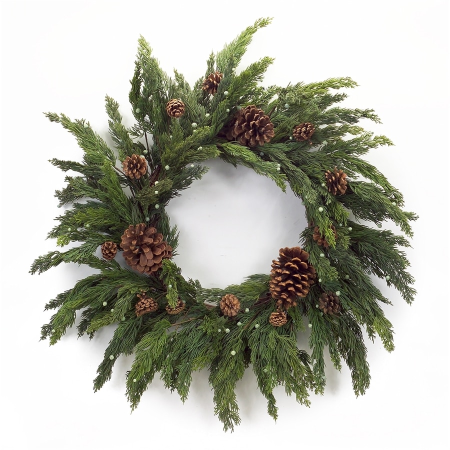 Melrose International 28-in Cypress Artificial Christmas Wreath at ...