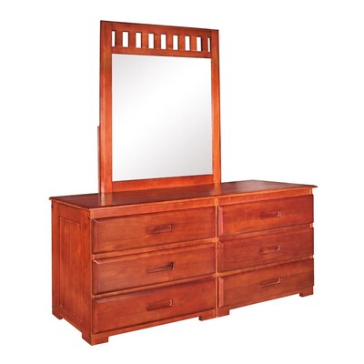 American Furniture Classics Merlot Pine 6 Drawer Double Dresser At