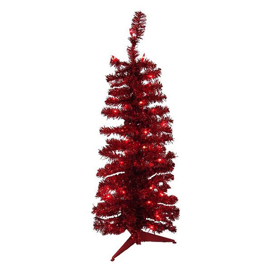 Northlight 3 Ft Pre Lit Tinsel Slim Artificial Christmas Tree Northlight 3 Ft Pre Lit Tinsel Slim Artificial Christmas Tree With 50 Constant Red