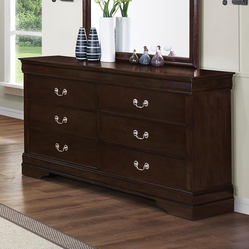 Coaster Fine Furniture Louis Philippe Cappuccino 6-Drawer Double Dresser at 0