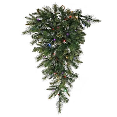 Vickerman 3-ft Pre-lit Upside-down Artificial Christmas Tree with 50 Constant Multicolor LED ...