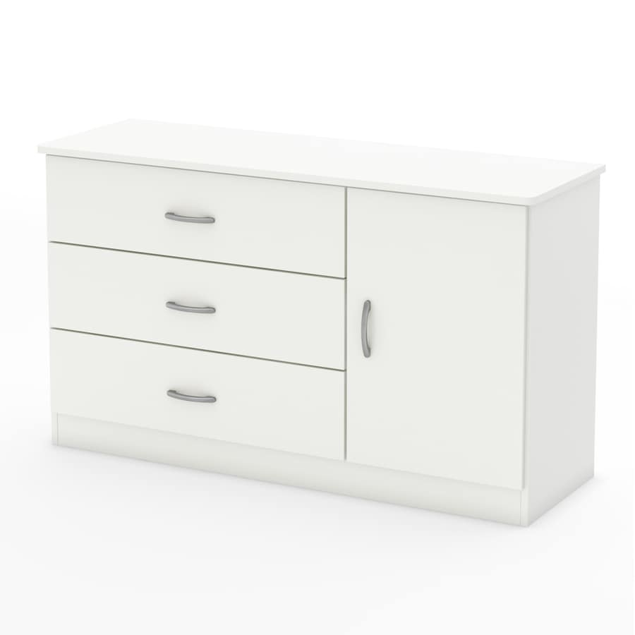 South S Furniture Libra Pure White 3 Drawer Combo Dresser South S Furniture Libra Pure White 3 Drawer Combo Dresser