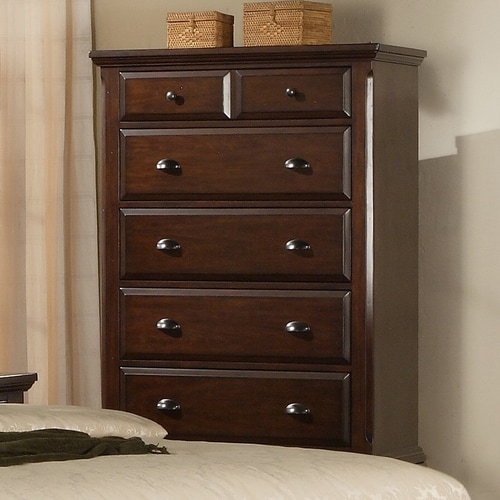 Picket House Furnishings Camille Deep Cherry Pine 5-Drawer Chest at ...