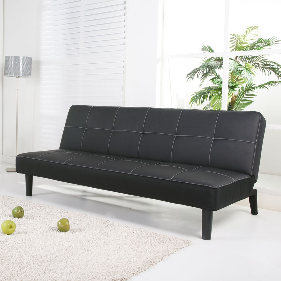 Gold Sparrow Columbus Black Faux Leather Sofa Bed At Lowes Gold Sparrow Columbus Black Faux Leather Sofa Bed
