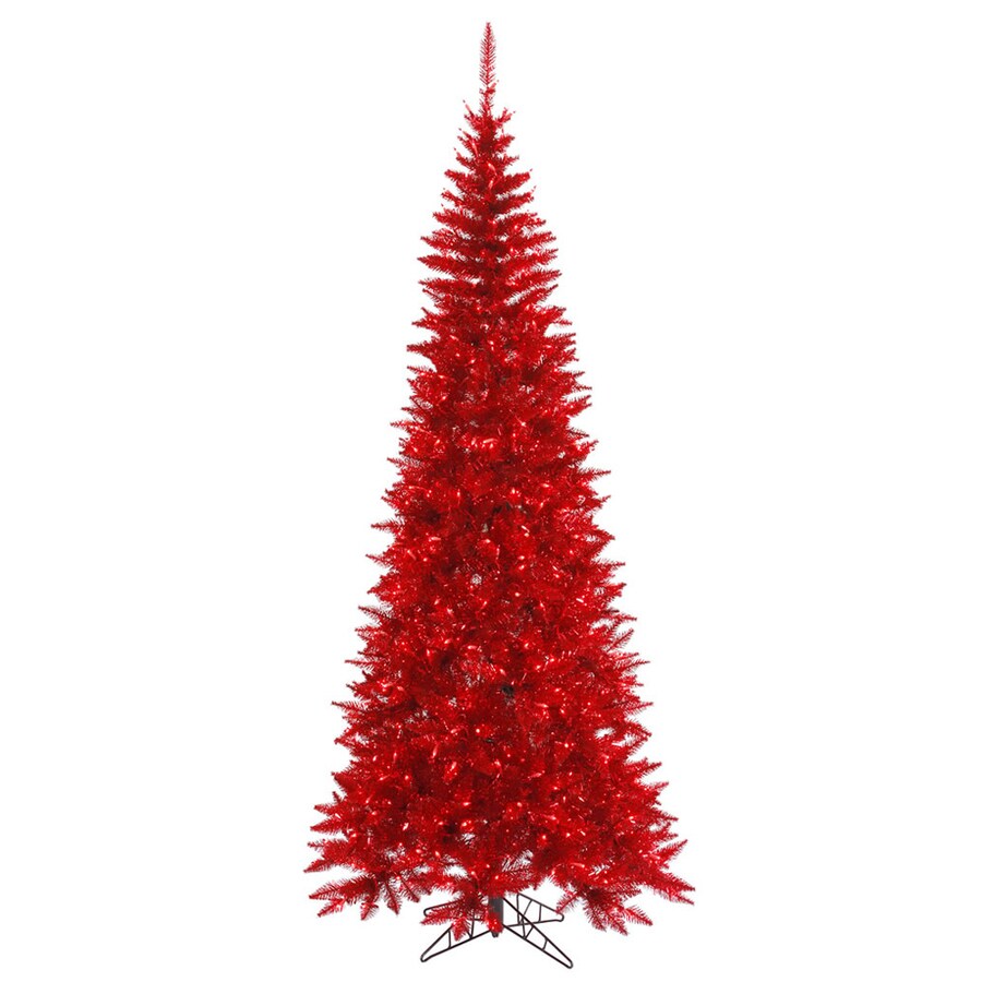 Vickerman 6 5 Ft Pre Lit Tinsel Slim Artificial Christmas Tree Vickerman 6 5 Ft Pre Lit Tinsel Slim Artificial Christmas Tree With 400 Constant Red