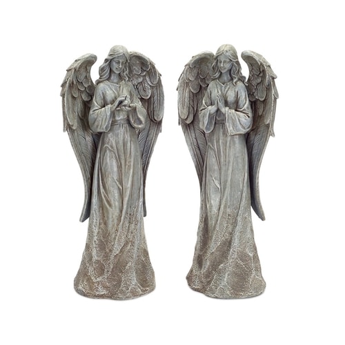 Melrose International Gray Angel Figurine (Set of 2) at Lowes.com