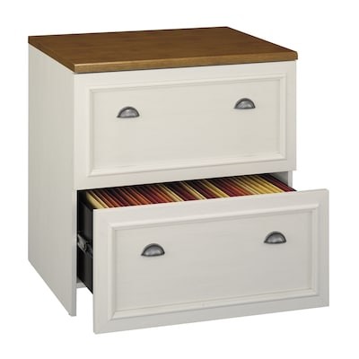Bush Furniture Fairview Antique White 2 Drawer File Cabinet At