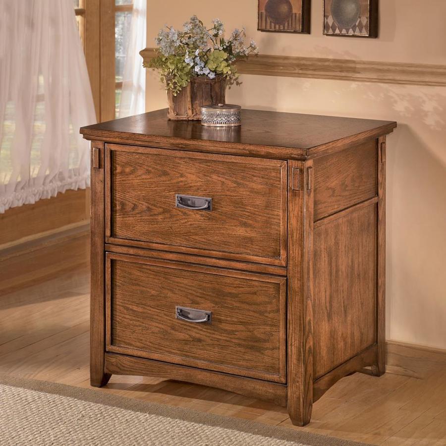 Signature Design by Ashley Cross Island Medium brown oak stain 2-Drawer ...