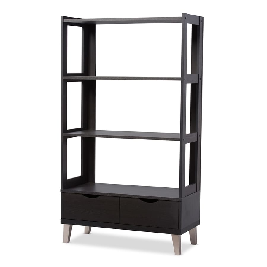 Baxton Studio Kalien Dark Brown 3Shelf Bookcase at