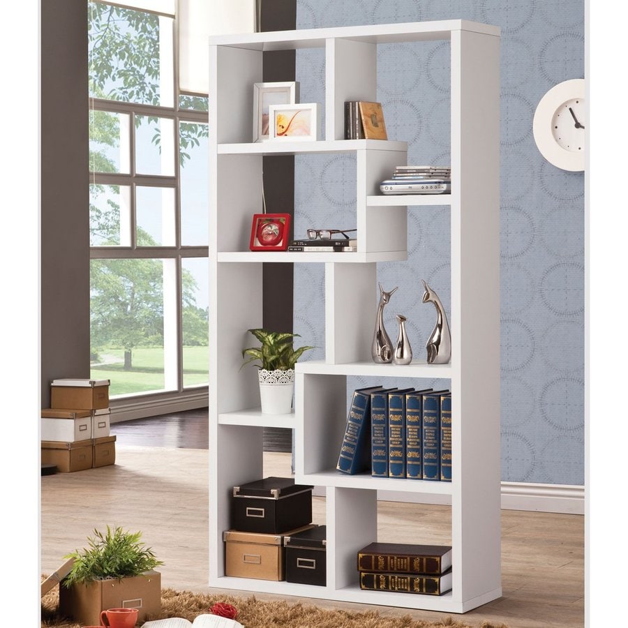 Coaster Fine Furniture White Wood 7-Shelf Bookcase at ...