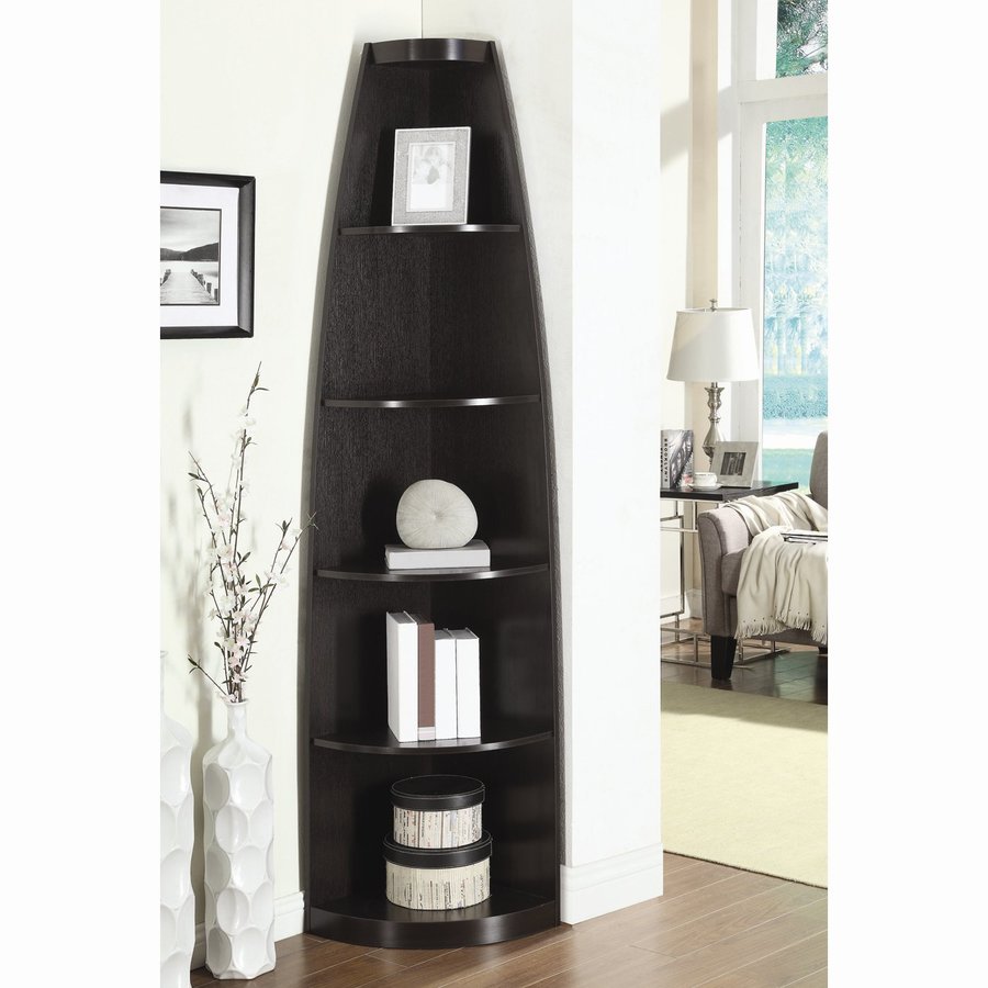 Coaster Fine Furniture Cappuccino Wood 5Shelf Bookcase in the Bookcases department at