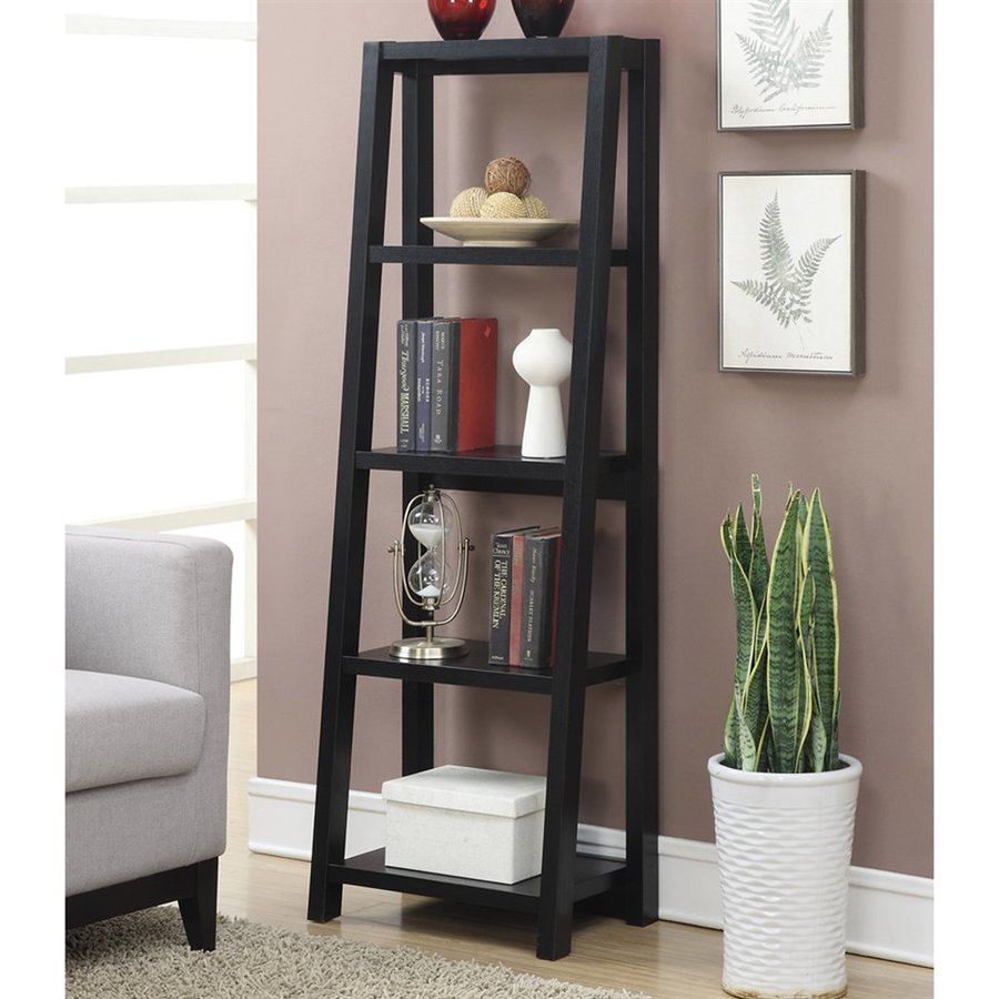 Convenience Concepts Newport Black 4 Shelf Ladder Bookcase At Com Convenience Concepts Newport Black 4 Shelf Ladder Bookcase