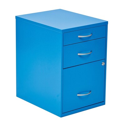 Osp Home Furnishings Osp Designs Blue 3 Drawer File Cabinet At