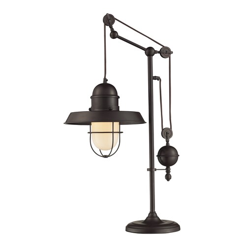 Westmore Lighting 32in Oiled Bronze SwingArm Table Lamp with Metal
