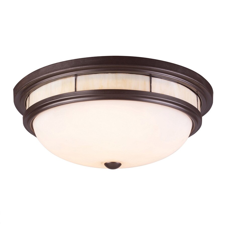 Tiffany Flushes 1-Light 16-in Oiled Bronze Flush Mount Light in the ...