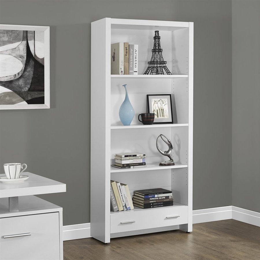 Monarch Specialties White Composite 4 Shelf Bookcase At Com