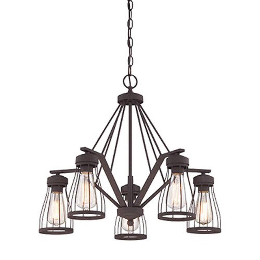 Cascadia Lighting Brooklyn 5Light Bronze Industrial Cage Chandelier at