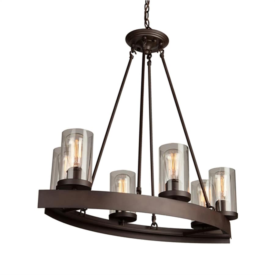 Artcraft Lighting Menlo Park 31 5 In 6 Light Dark Chocolate Artcraft Lighting Menlo Park 31 5 In 6 Light Dark Chocolate Brown Farmhouse Clear Glass