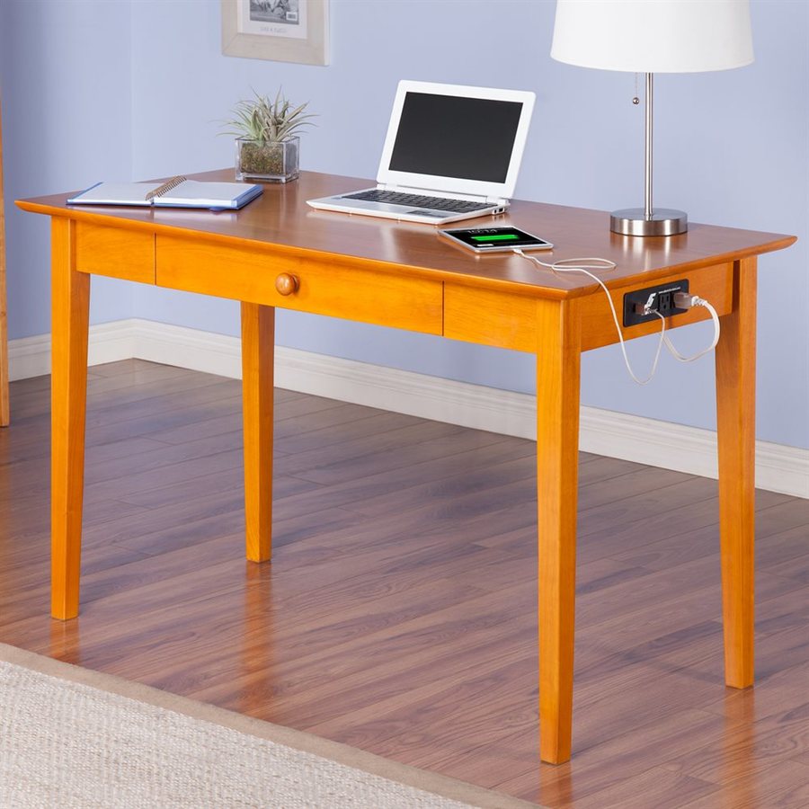 Atlantic Furniture Aspen Transitional Caramel Latte Writing Desk at