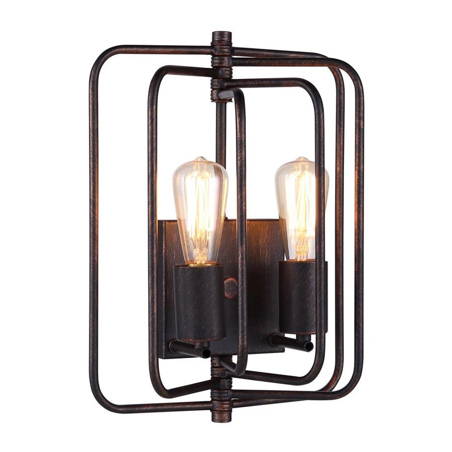 Elegant Lighting Lewis 2Light 10in Dark Bronze Cage Vanity Light in