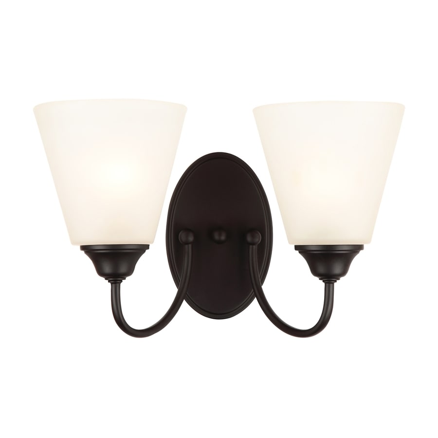 Shop Hardware House Galveston 2-Light 8.75-in Black Bell Vanity Light at Lowes.com