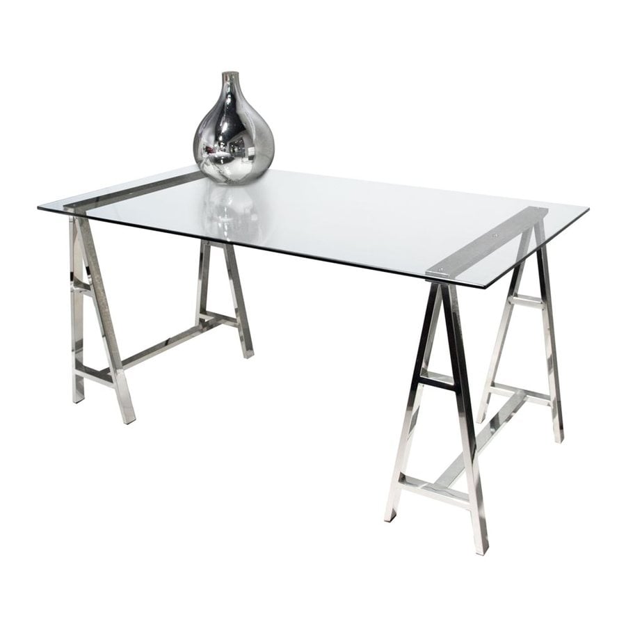 Diamond Sofa Contemporary Clear Writing Desk At Com Diamond Sofa Contemporary Clear Writing Desk
