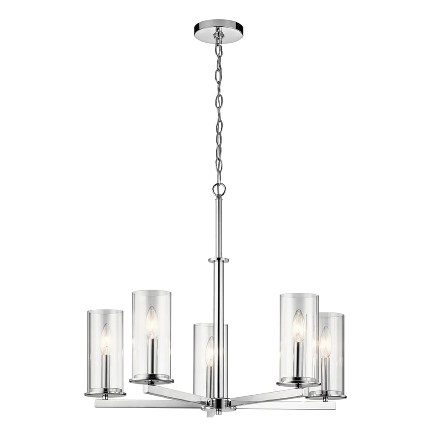 Kichler Crosby 5 Light Chrome Modern Contemporary Clear Gl Candle Kichler Crosby 5 Light Chrome Modern Contemporary Clear Gl Candle Chandelier