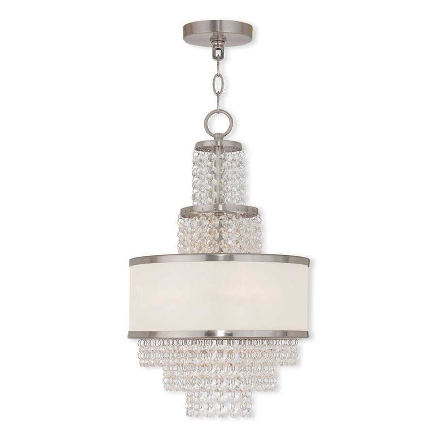 Livex Lighting Prescott 11 75 In 3 Light Brushed Nickel Crystal Livex Lighting Prescott 11 75 In 3 Light Brushed Nickel Crystal Empire Chandelier