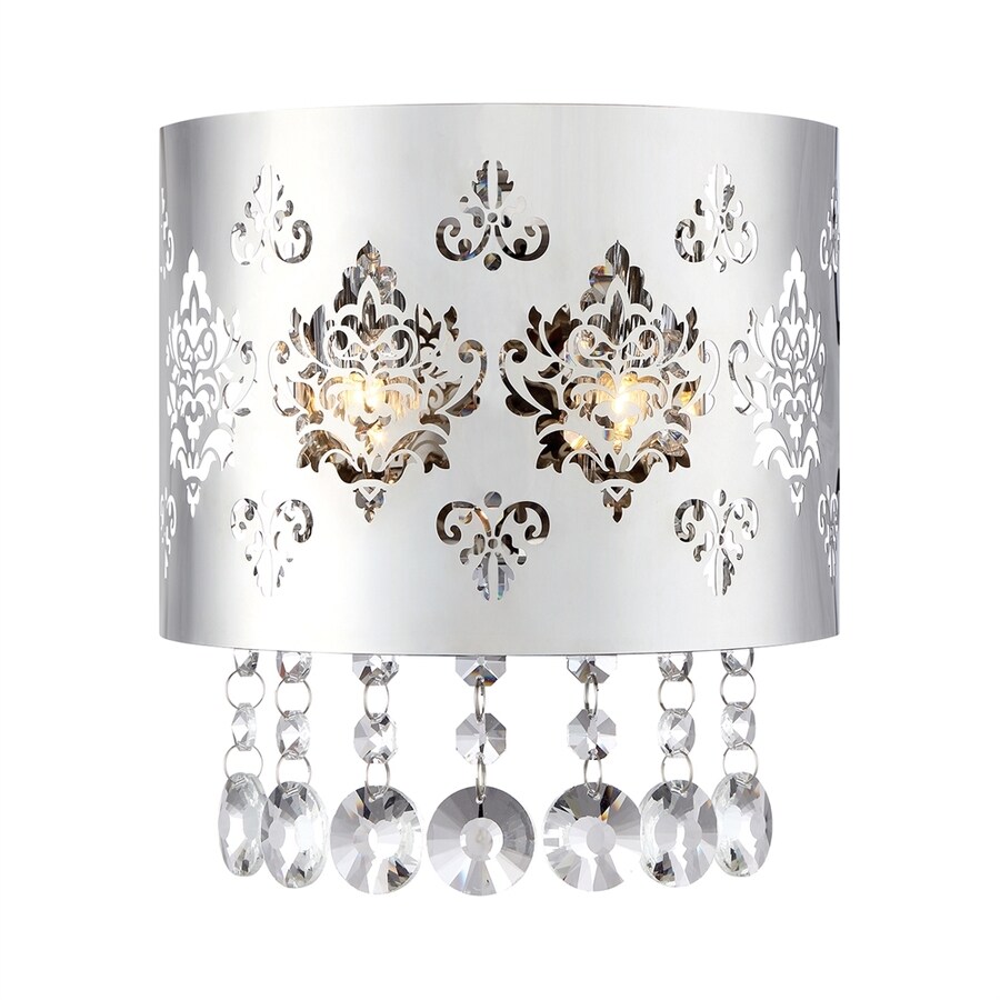 Ashley Harbour Chime 7.8in W 1Light Polished chrome Crystal Wall Wash