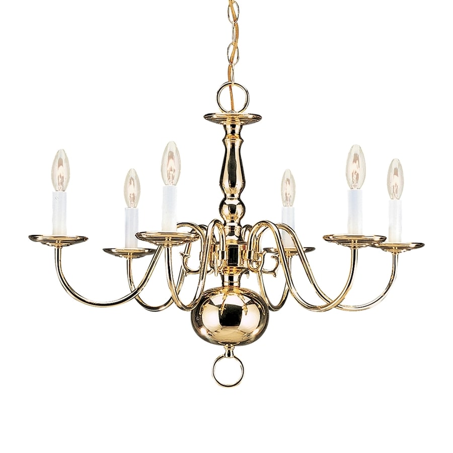 Sea Gull Lighting Traditional 6 Light Polished Brass Sea Gull Lighting Traditional 6 Light Polished Brass Williamsburg Candle Chandelier Energy Star