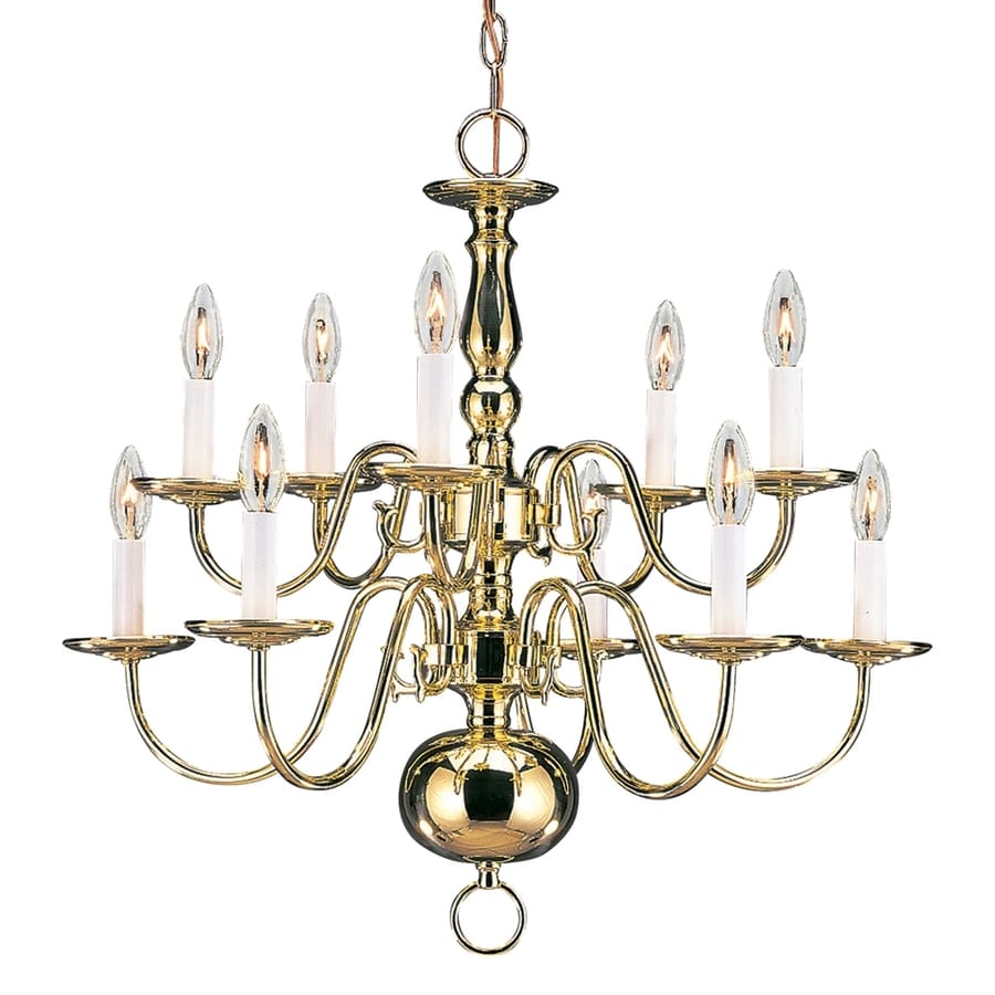Sea Gull Lighting Traditional 23 5 In 10 Light Polished Br Sea Gull Lighting Traditional 23 5 In 10 Light Polished Br Williamsburg Candle Chandelier Energy