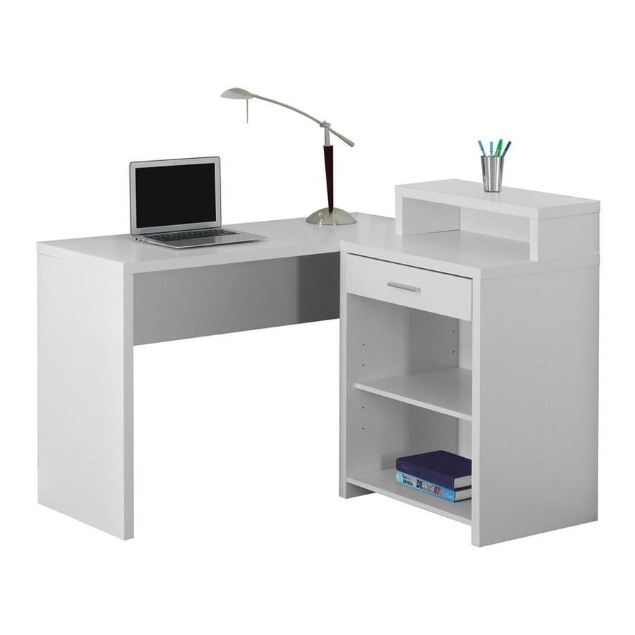 Monarch Specialties Transitional White Corner Desk At Lowes Com