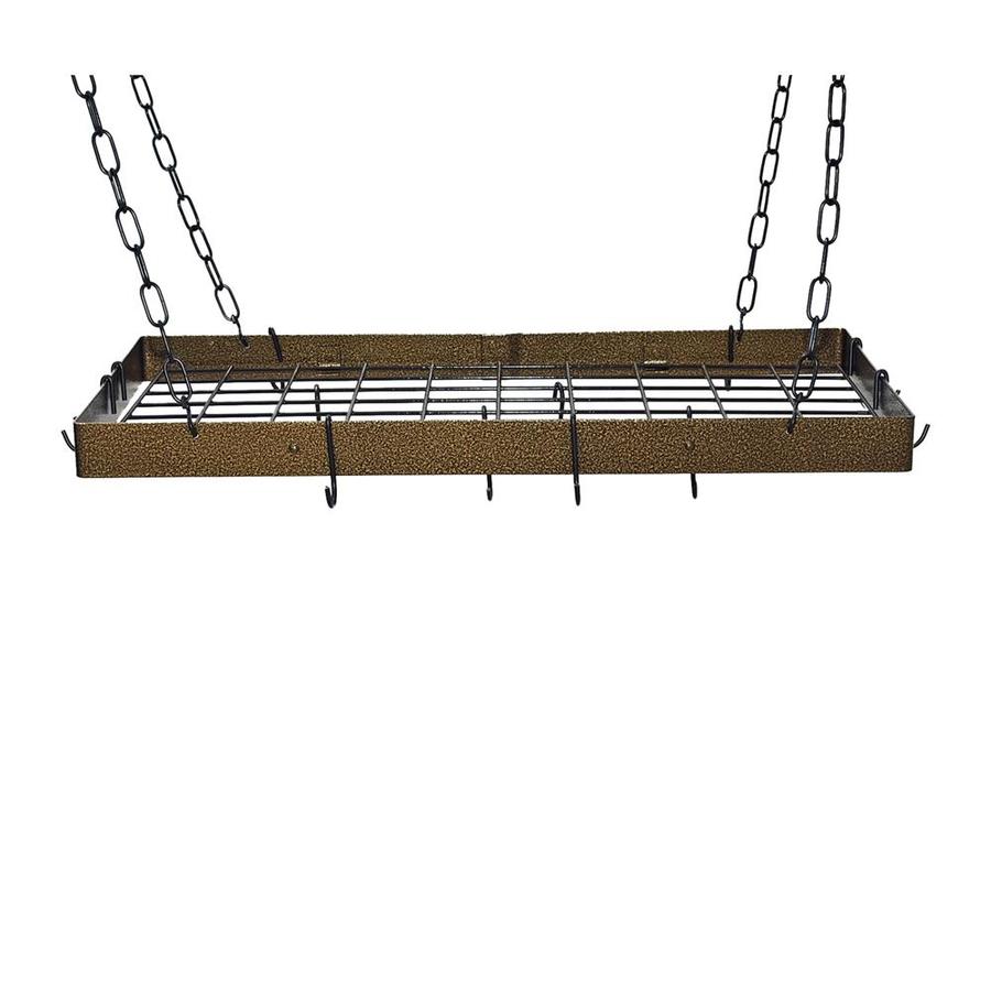 Rogar International Gourmet 30in x 15in Hammered Bronze Pot Rack in