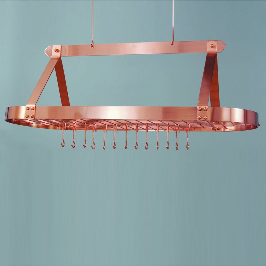 Old Dutch 48in x 19in Satin Copper Pot Rack at