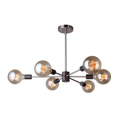 Ethan 6 Light Brushed Br Bronze Abstract Chandelier Ethan 6 Light Brushed Br Bronze Abstract Chandelier